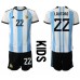 Argentinië Lautaro Martinez #22 Babykleding Thuisshirt Kinderen WK 2022 Korte Mouwen (+ korte broeken)